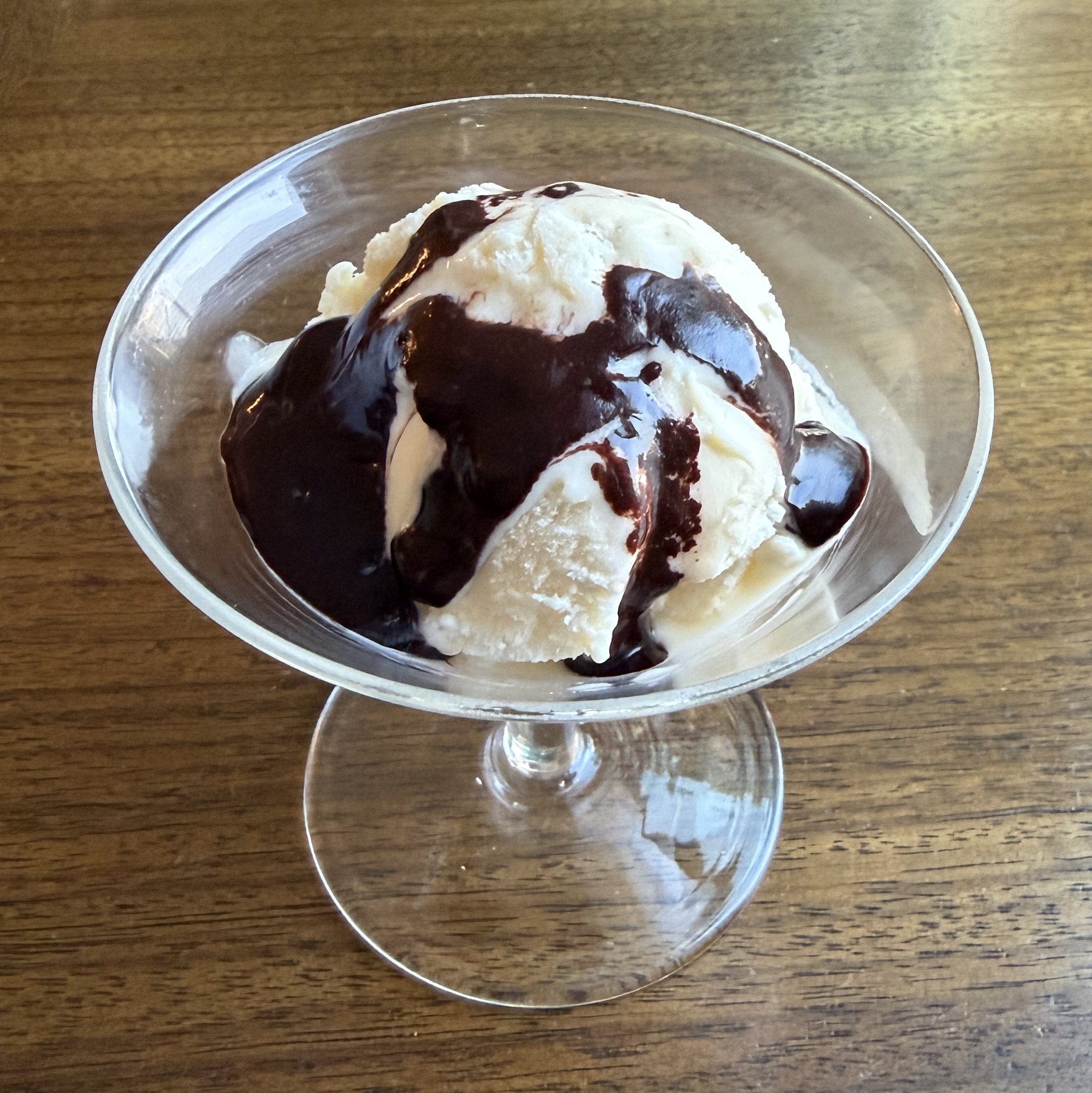 Ice Cream with Rich Dark Chocolate Sauce
