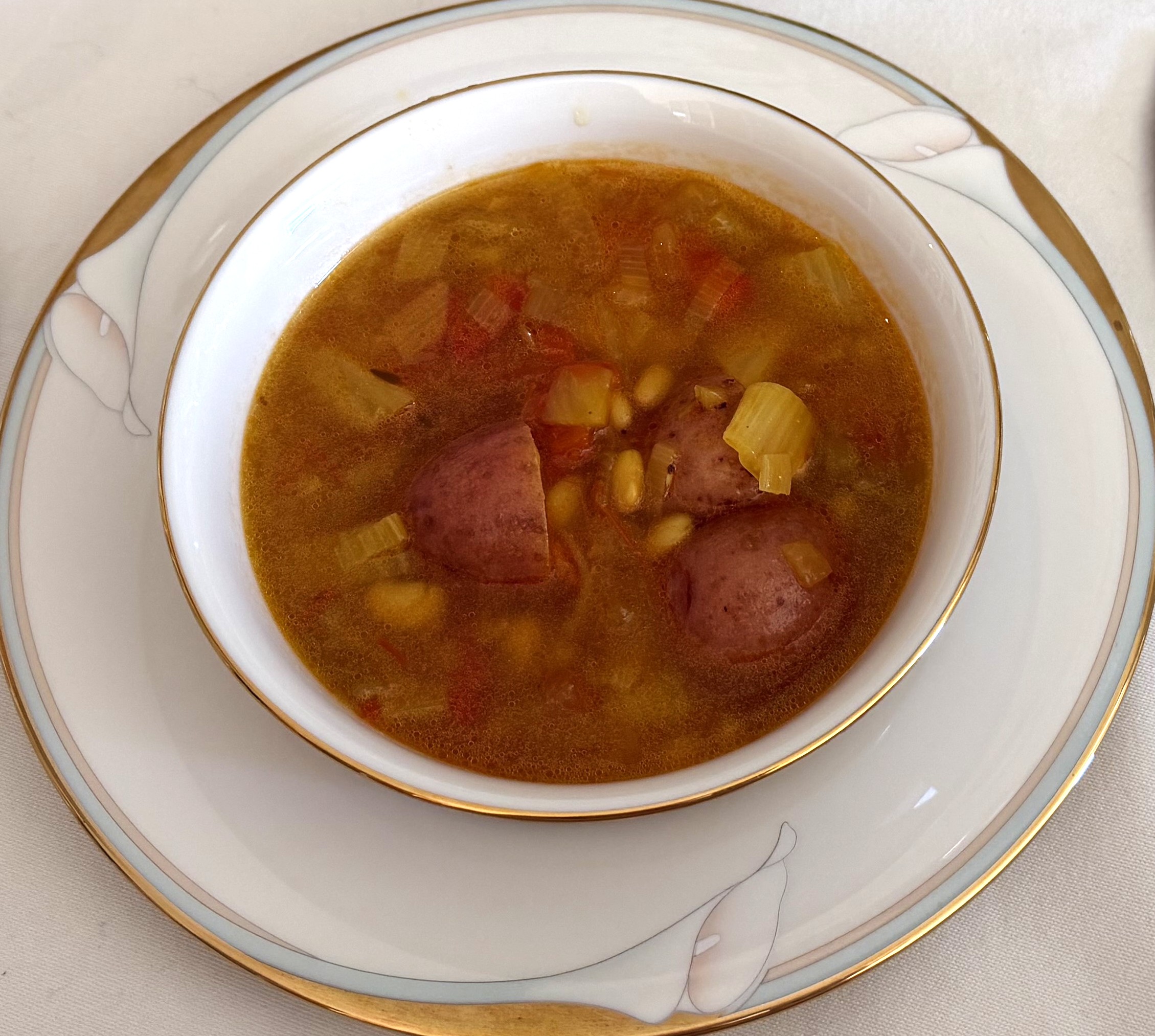 Saffron Soup with Cannellini Beans and Red Potatoes